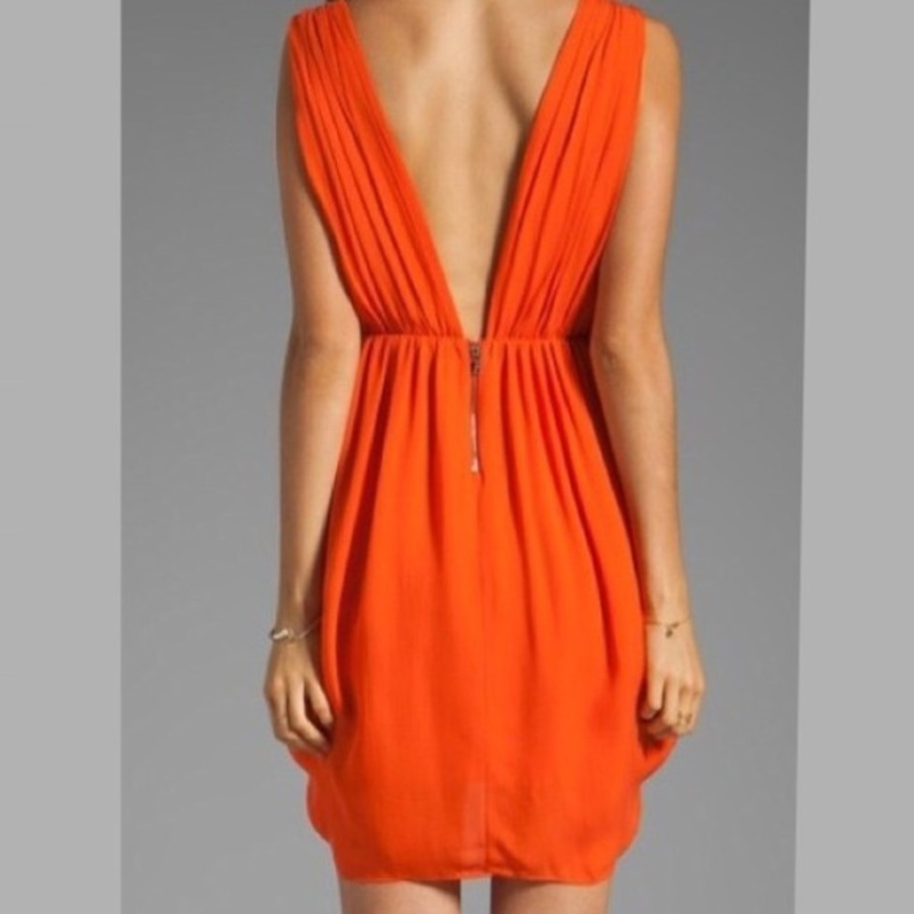 Alice & Olivia Orange Coral Tulip Dress XS NWT - Picture 2 of 5